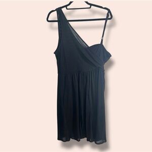Torrid One Shoulder Little Black Dress with Mesh Overlay – Size 2X